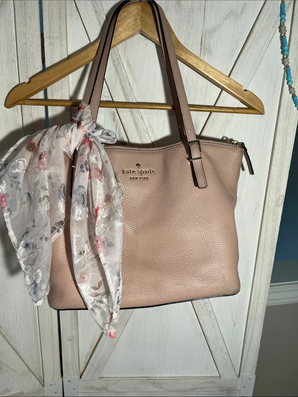 kate spade Pebbled Leather Tote in Blush